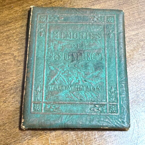 Antique Little Leather Library Book Memories of President Lincoln Green 1900 - Picture 1 of 4
